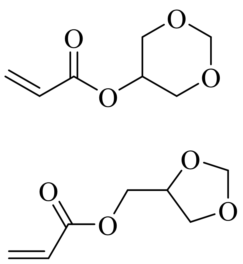 YW-811 · گلیسرول فارمل ایکریلیٹ · فراہم کردہ پروڈکٹ بروشر کی ساخت